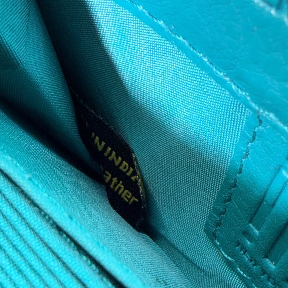 ili New York Turquoise Leather Zip Around Credit Card Wallet ID Holder - Picture 9 of 9